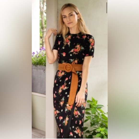 New Rebecca de Ravenel wrap-effect floral print silk column maxi dress - Picture 2 of 12